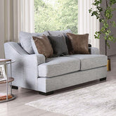 SKYLINE Loveseat, Light Gray/Brown Half Price Furniture