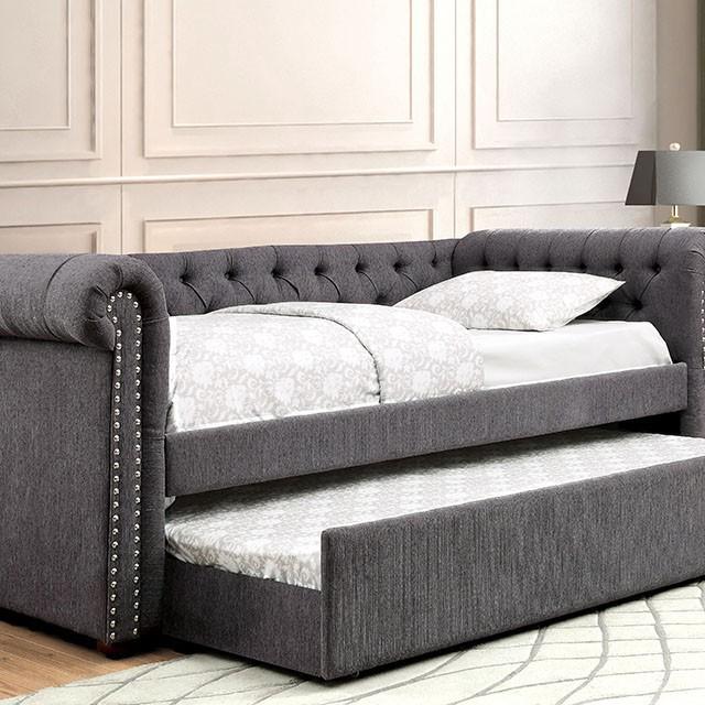 LEANNA Gray Daybed w/ Trundle, Gray  Half Price Furniture
