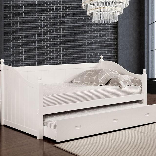 WALCOTT White Daybed w/ Twin Trundle, White  Half Price Furniture