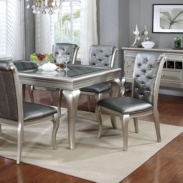 Amina Champagne 66" Dining Table  Las Vegas Furniture Stores