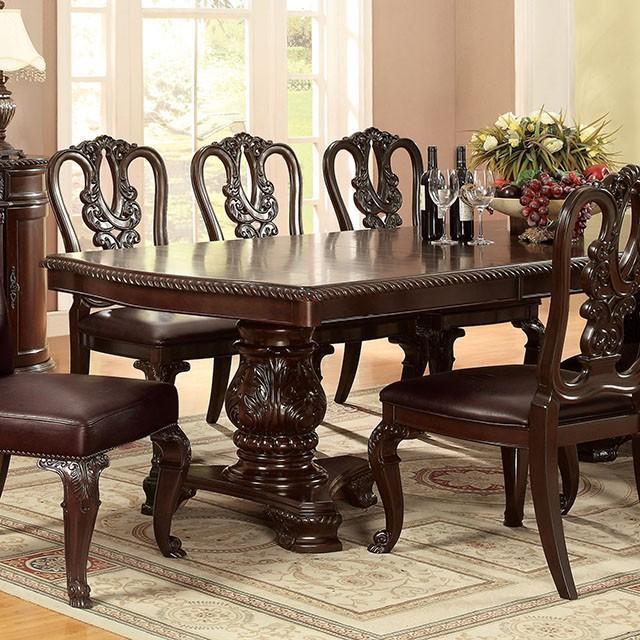 Bellagio Brown Cherry Dining Table w/ 2 Leaves  Las Vegas Furniture Stores
