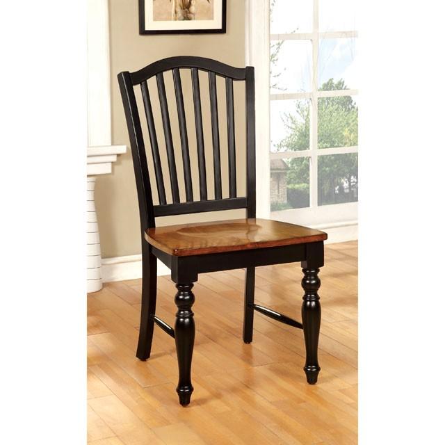 MAYVILLE Black/Antique Oak Side Chair (2/CTN)  Las Vegas Furniture Stores