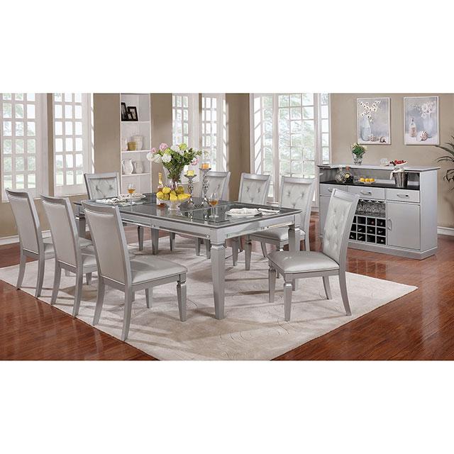 Alena Silver Dining Table  Las Vegas Furniture Stores