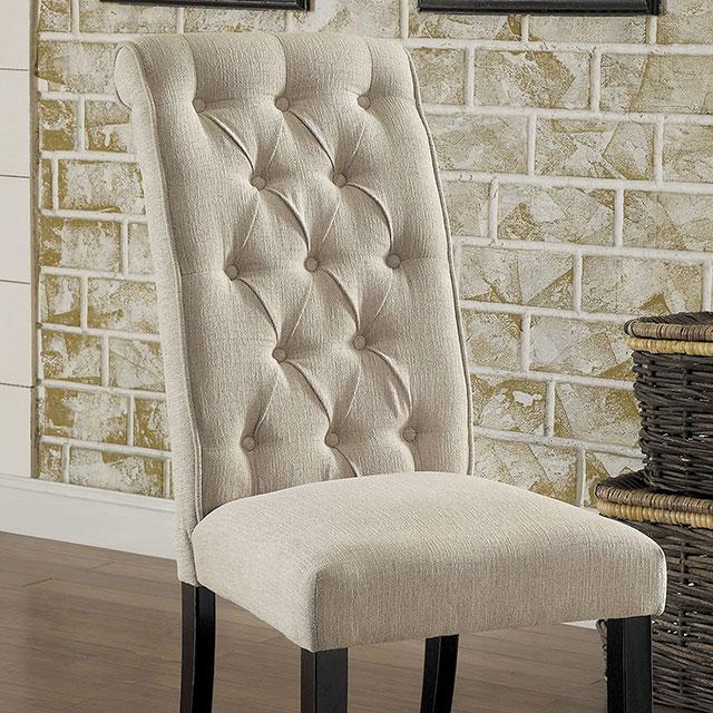 Mashall Beige/Antique Black Side Chair, Ivory (2/CTN) Mashall Beige/Antique Black Side Chair, Ivory (2/CTN) Half Price Furniture