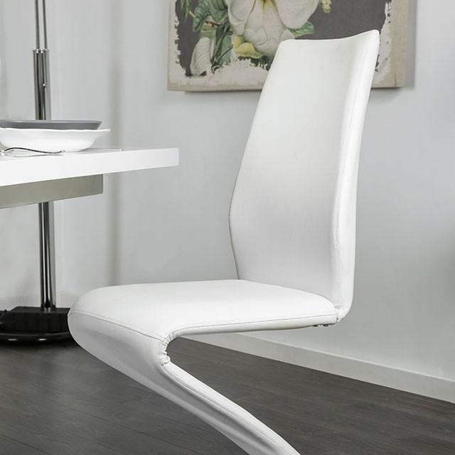 Midvale White/Chrome Side Chair (2/CTN)  Las Vegas Furniture Stores
