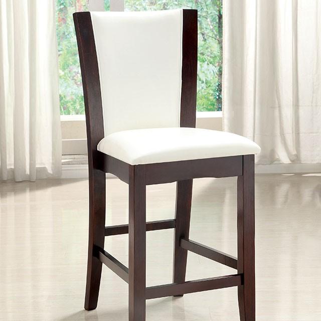 Manhattan III Dark Cherry/White Counter Ht. Chair, White (2/CTN)  Las Vegas Furniture Stores