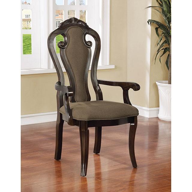 Rosalina Walnut/Beige Arm Chair (2/CTN)  Las Vegas Furniture Stores