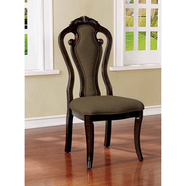 Rosalina Walnut/Beige Side Chair (2/CTN)  Las Vegas Furniture Stores
