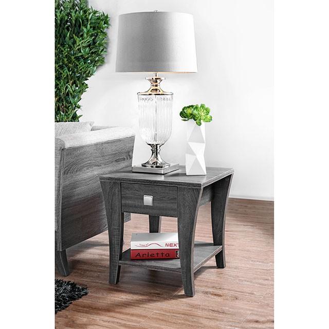 Amity Gray End Table  Las Vegas Furniture Stores