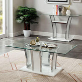 Staten Glossy White/Chrome Coffee Table Staten Glossy White/Chrome Coffee Table Half Price Furniture