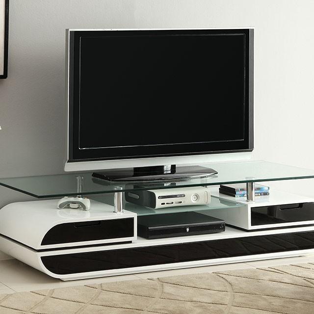 Evos Black/White 63" TV Console  Half Price Furniture