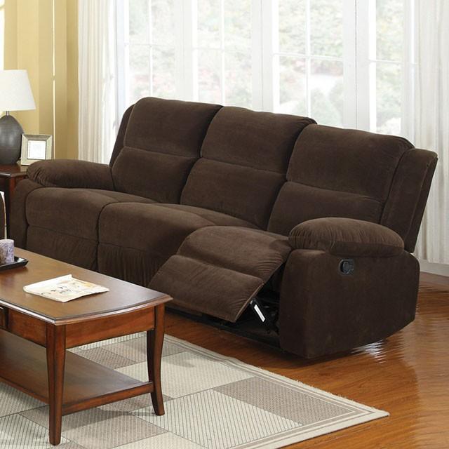 Haven Dark Brown Sofa w/ 2 Recliners  Half Price Furniture