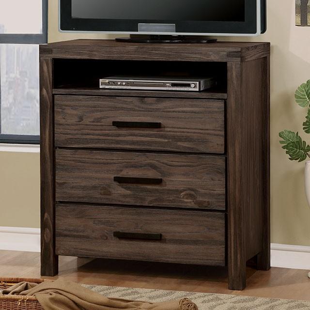 Rexburg Wire-Brushed Rustic Brown Media Chest  Las Vegas Furniture Stores