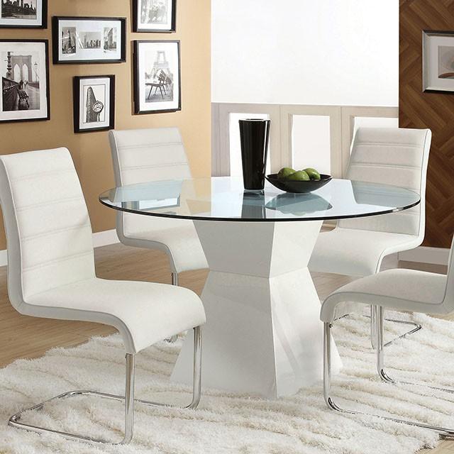 Mauna White Round Dining Table  Half Price Furniture
