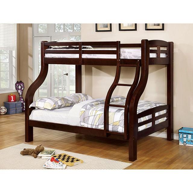 Solpine Espresso Twin/Full Bunk Bed  Half Price Furniture