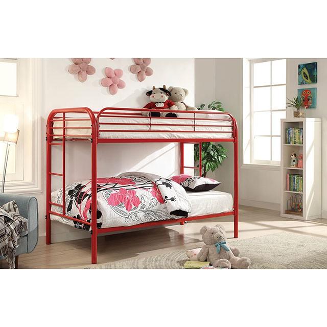 Opal Red Twin/Twin Bunk Bed  Half Price Furniture