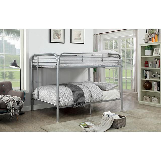 Opal Silver Full/Full Bunk Bed  Half Price Furniture