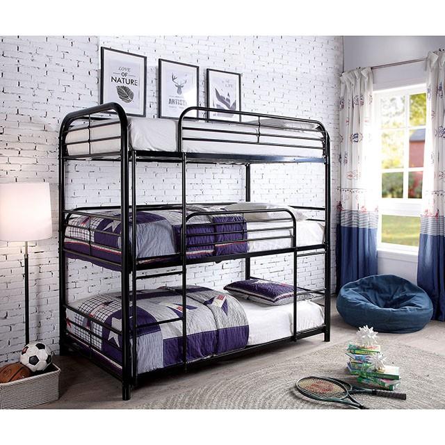 Opal Ii Black Twin Triple Decker Bed  Half Price Furniture