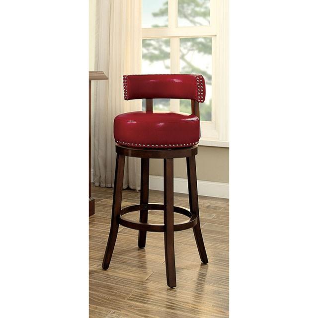 SHIRLEY Dark Oak/Red 29" Bar Stool  Half Price Furniture