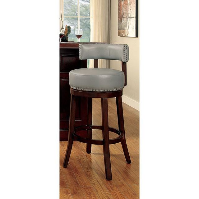 SHIRLEY Dark Oak/Gray 24" Bar Stool  Half Price Furniture