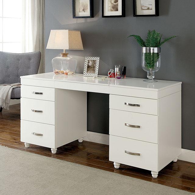 Verviers White Vanity Desk  Half Price Furniture