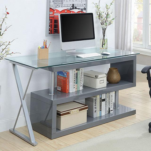 Acke Gray Desk  Half Price Furniture