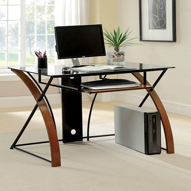 Baden Oak/Black Accent Desk  Half Price Furniture