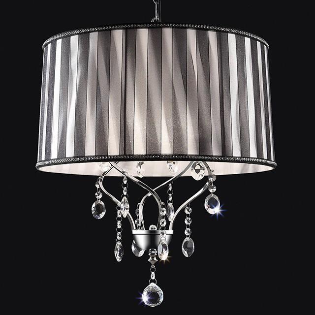 Arya Black/Chrome Ceiling Lamp, Hanging Crystal  Half Price Furniture