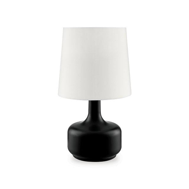 Farah Black 17"H Matte Black Table Lamp  Half Price Furniture