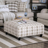 Christine Light Gray/Pattern Ottoman Half Price Furniture