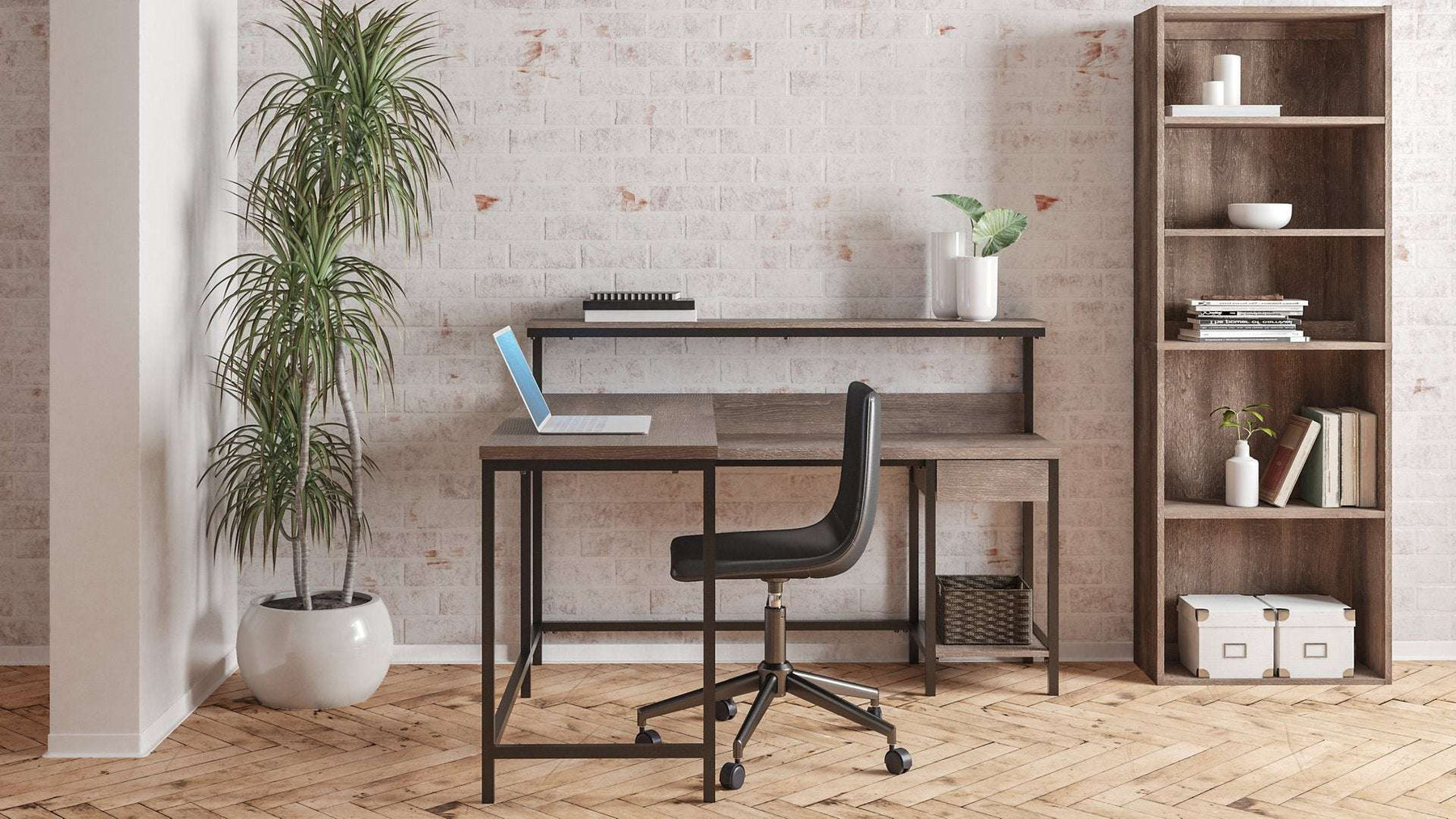 Arlenbry Home Office L-Desk with Storage - Desk - Half Price Furniture