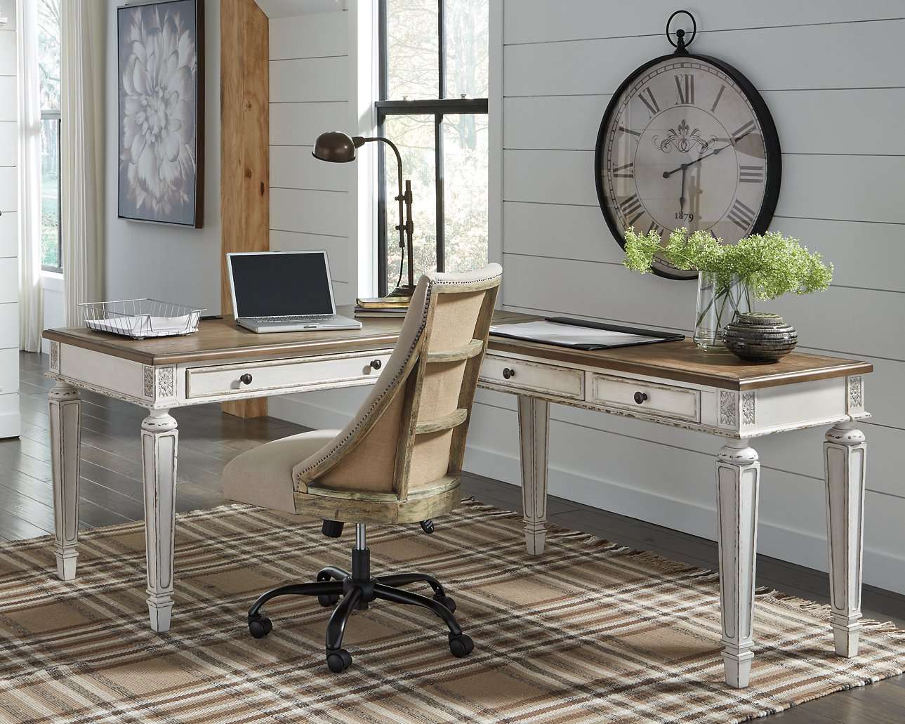Realyn 2-Piece Home Office Desk Half Price Furniture