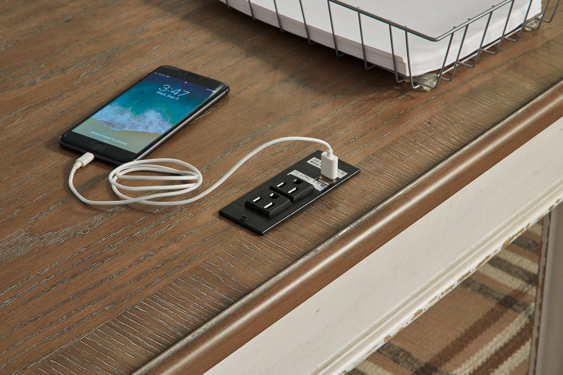 Realyn 2-Piece Home Office Desk Half Price Furniture