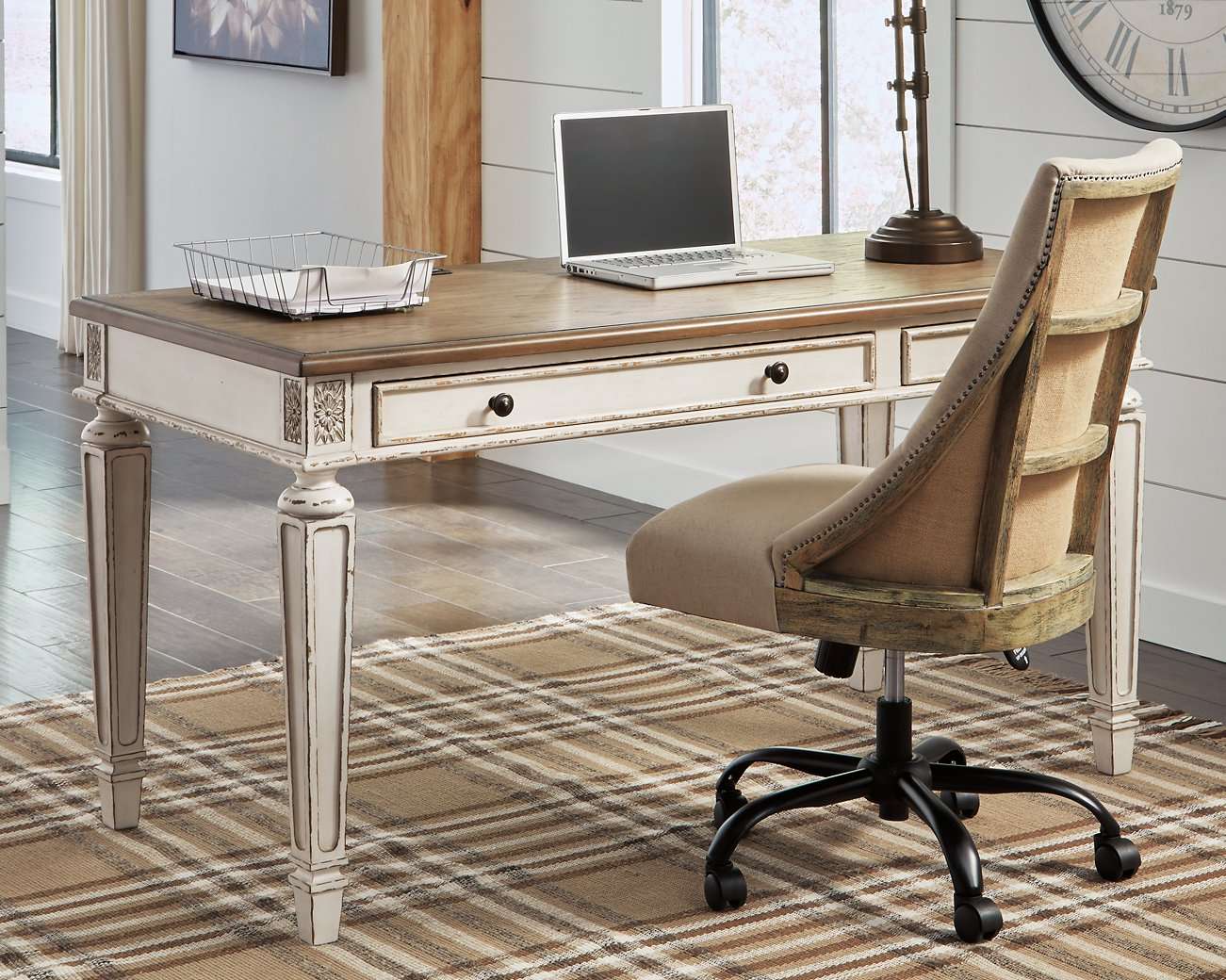 Realyn 2-Piece Home Office Desk Half Price Furniture