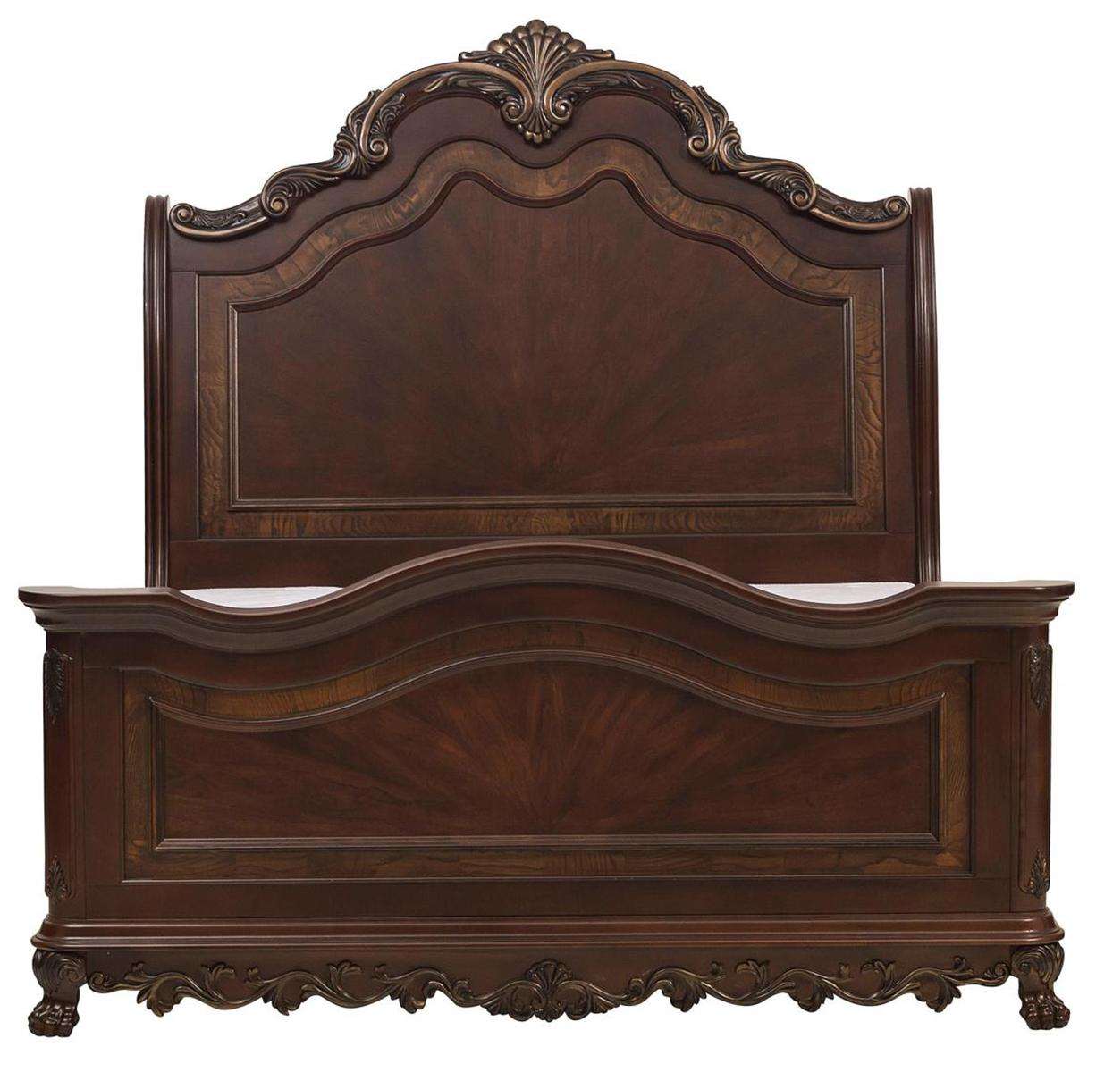 Homelegance Deryn Park Queen Sleigh Bed in Cherry 2243SL-1 - Bed - Half Price Furniture