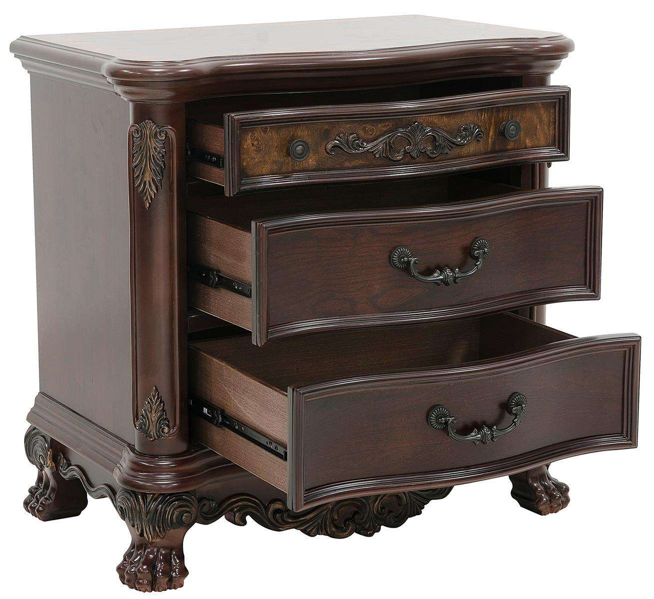 Homelegance Deryn Park 3 Drawer Nightstand in Cherry 2243-4 - Nightstand - Half Price Furniture