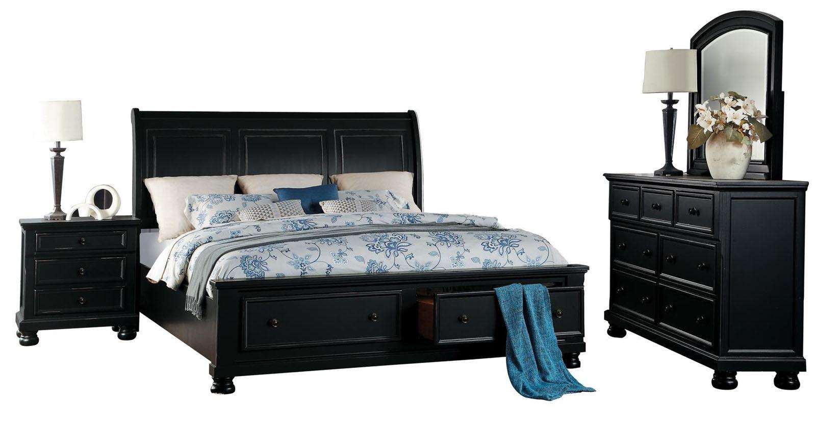 Homelegance Laurelin Queen Sleigh Platform Storage Bed in Black 1714BK-1 Half Price Furniture