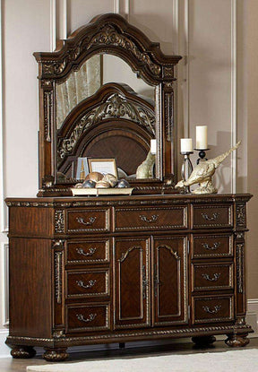 Homelegance Catalonia 9 Drawer Dresser in Cherry 1824-5 - Dresser - Half Price Furniture