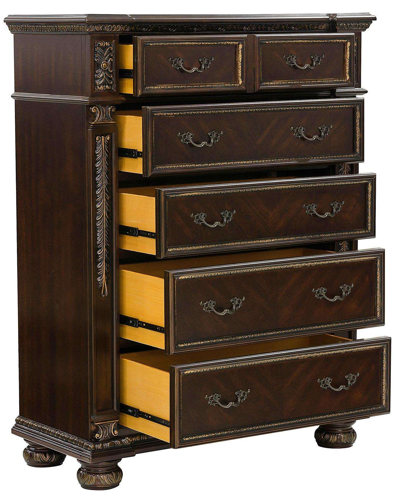 Homelegance Catalonia 5 Drawer Chest in Cherry 1824-9 - Chest - Half Price Furniture