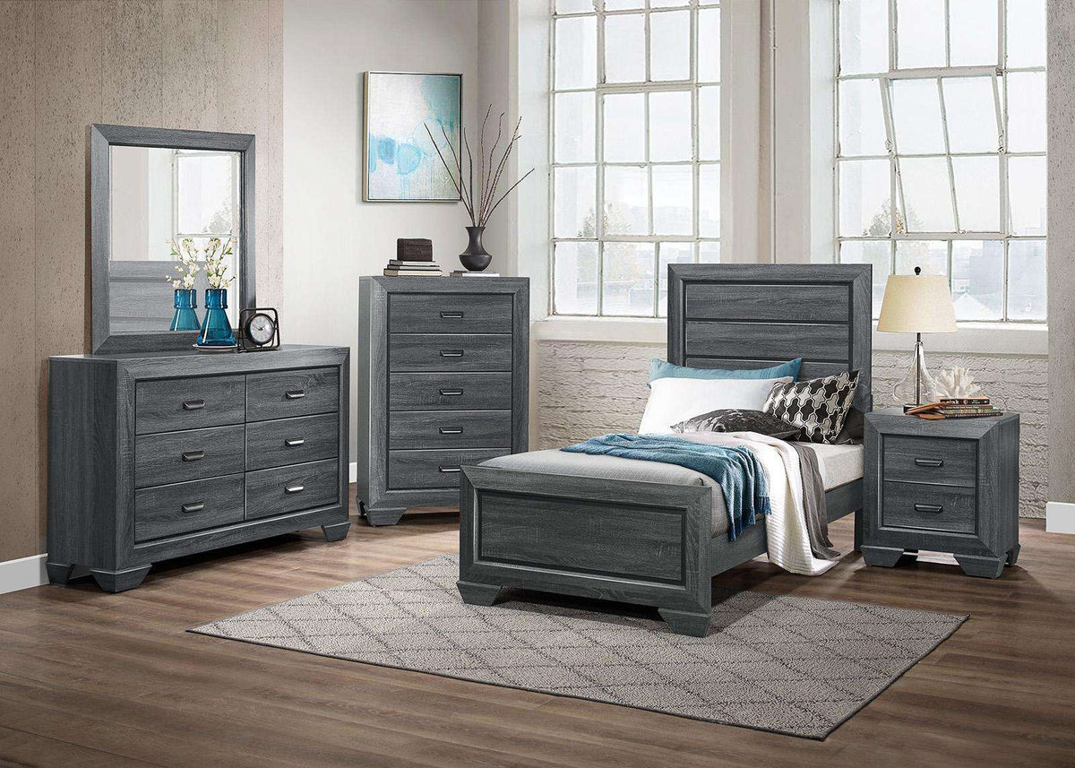 Homelegance Beechnut Full Bed in Gray 1904FGY-1 Half Price Furniture