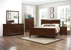 Homelegance Mayville Queen Sleigh Bed in Brown Cherry 2147-1 - Bed - Half Price Furniture