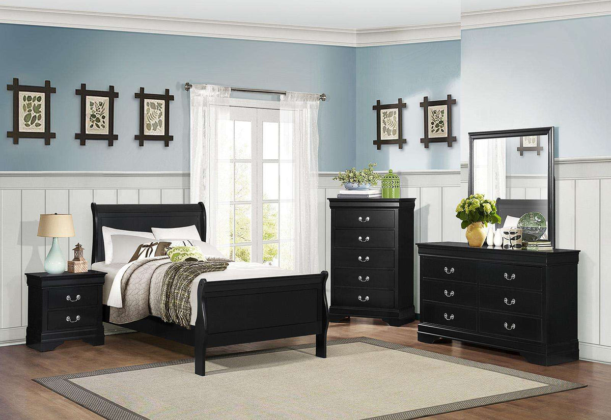 Homelegance Mayville 5 Drawer Chest in Black 2147BK-9 - Chest - Half Price Furniture