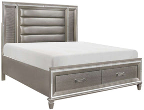 Homelegance Tamsin King Upholstered Storage Bed in Silver Grey Metallic 1616K-1EK* - Bed - Half Price Furniture