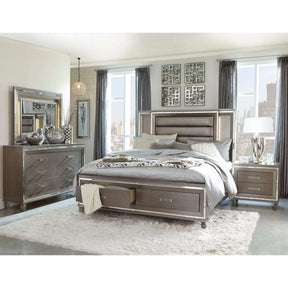 Homelegance Tamsin King Upholstered Storage Bed in Silver Grey Metallic 1616K-1EK* - Bed - Half Price Furniture