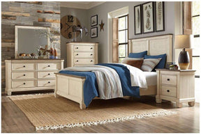 Homelegance Weaver Queen Panel Bed in Antique White 1626-1* - Half Price Furniture
