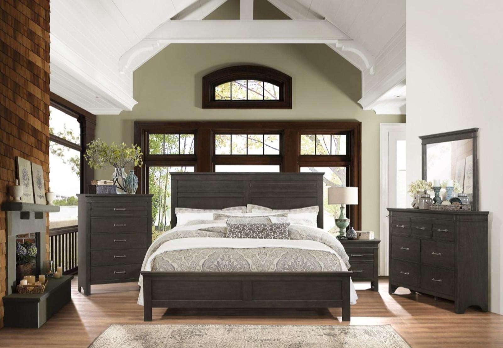 Homelegance Blaire Farm King Panel Bed in Saddle Brown Wood 1675K-1EK* - Bed - Half Price Furniture