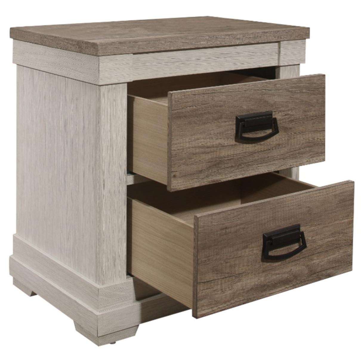 Homelegance Arcadia Nightstand in White & Weathered Gray 1677-4 - Nightstand - Half Price Furniture