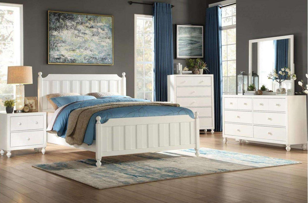 Homelegance Wellsummer Full Panel Bed in White 1803WF-1* - Bed - Half Price Furniture