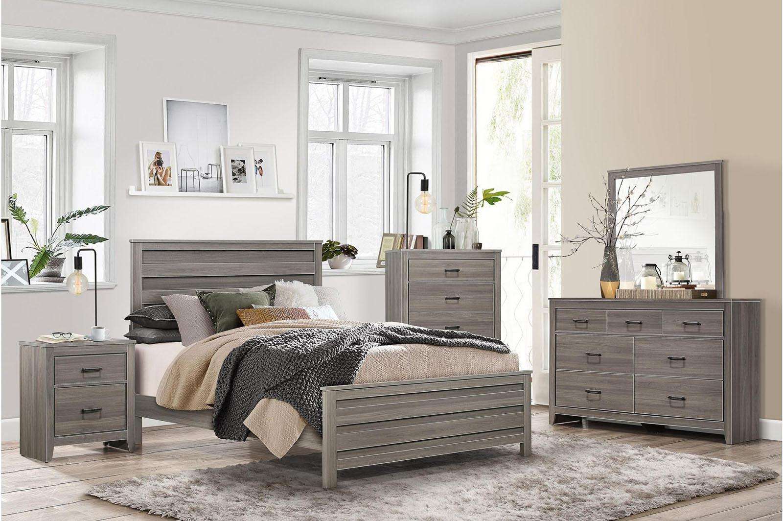 Homelegance Waldorf 2 Drawer Nightstand in Dark Gray 1902-4 - Nightstand - Half Price Furniture
