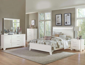Homelegance Kerren Queen Platform Bed in White 1678W-1* - Half Price Furniture